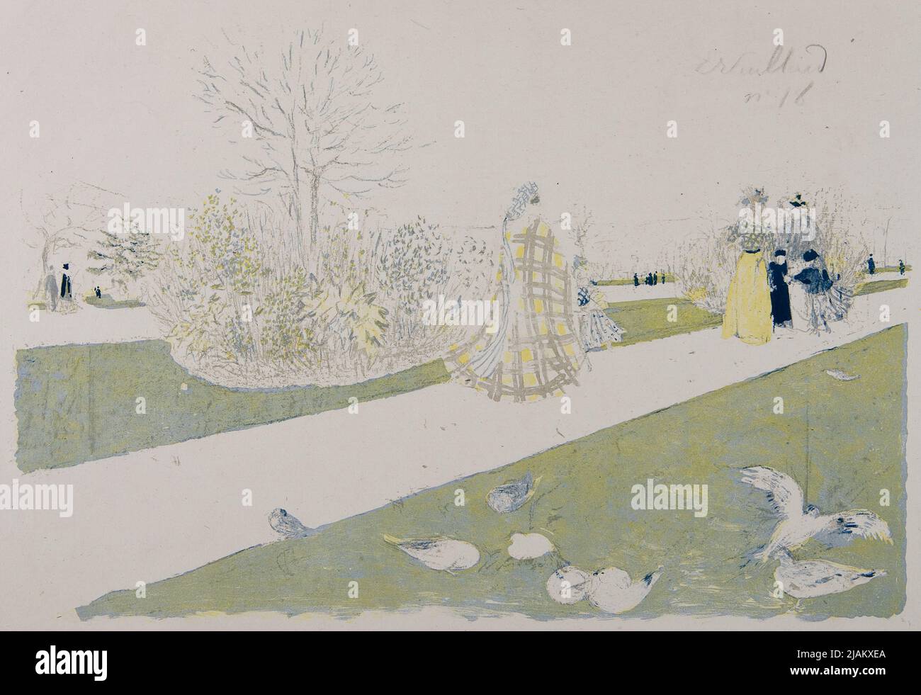 Le Jardin des Tuileries / Ogród Tuileries / The Tuileries Garden, Z: The Painters Graveurs Album, Paris: A. Vollard, 1896 Vuillard, Édouard (1868 1940), Vollard, Ambroise (1866 1939), Clot, Auguste (1858 1936) Stockfoto