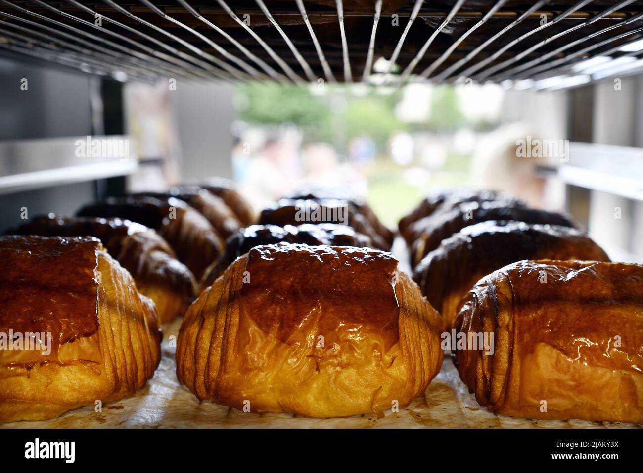 Pain au Chocolat - Paris - Frankreich Stockfoto