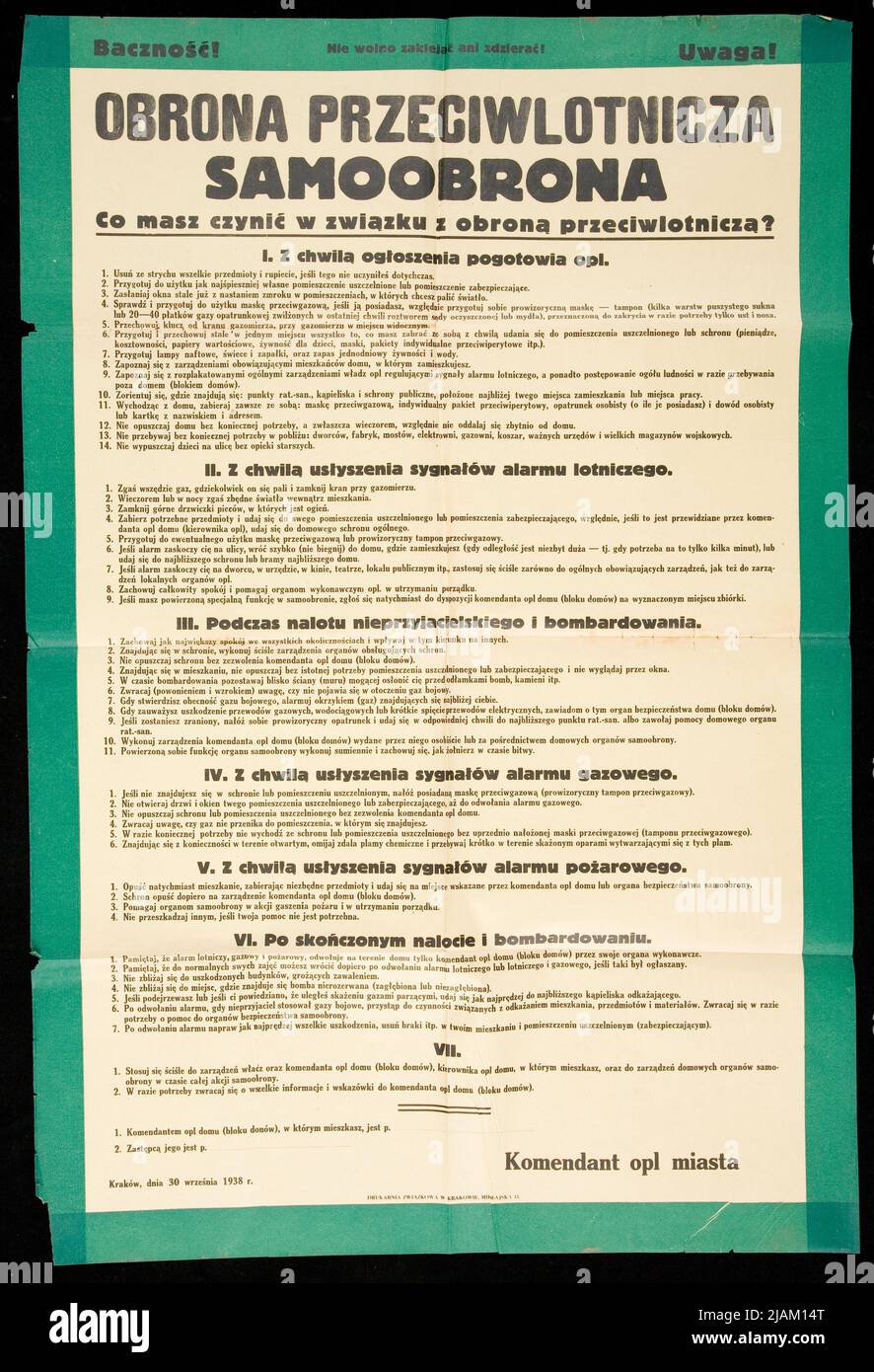 Anti Aircraft Defense Poster, was im Zusammenhang mit Anti Aircraft Defense Union Druckerei in Krakau zu tun Stockfoto