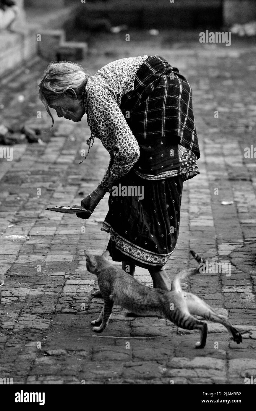 Nepalesische Menschen im täglichen Leben. Nepal. Stockfoto