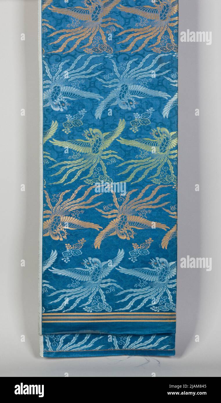 OBI Kimono Gürtel mit HOO Vogel Motiven und Paulownia Blumen unbekannt Stockfoto