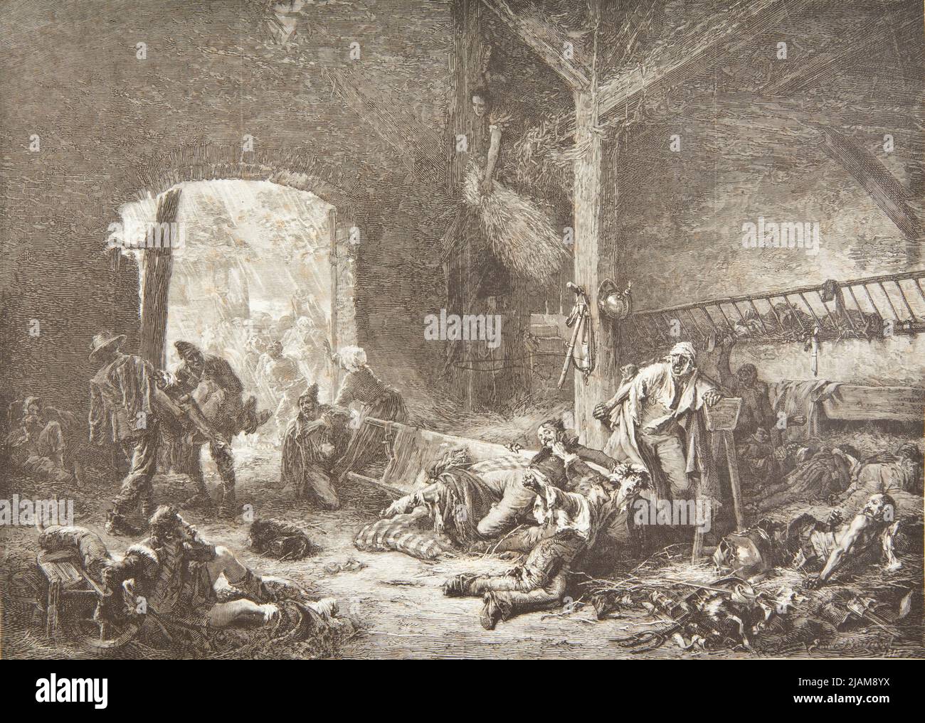 Am nächsten Tag nach Waterloo nach dem Bild von Emile Antoine Bayard. Cleastle aus der Wochenzeitung Ilustowany 1875 (1) 412 413 Pannemaker, Stephane (1847 1930), Bayard, Emile Antoine (1837 1891) Stockfoto