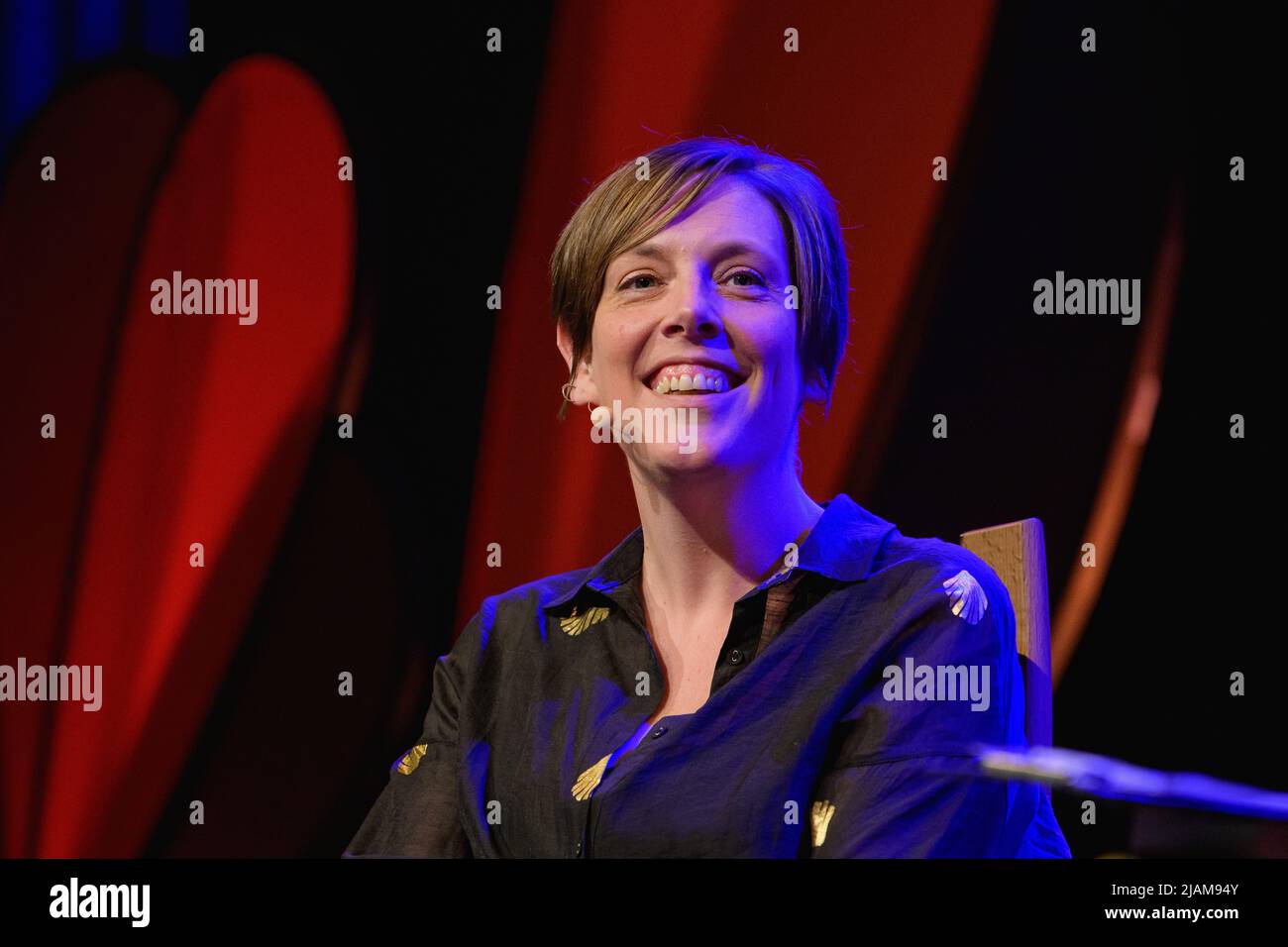 Hay-on-Wye, Wales, Großbritannien. 31.. Mai 2022. 168 - Jess Phillips spricht mit Hugh Muir beim Hay Festival 2022, Wales. Quelle: Sam Hardwick/Alamy. Stockfoto