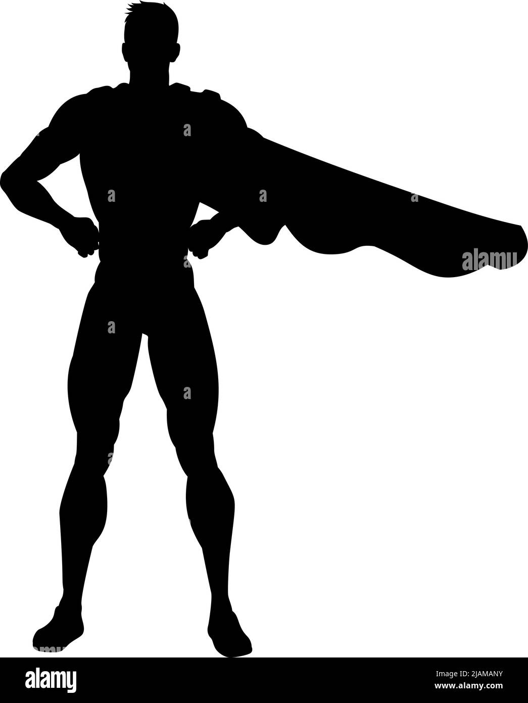 Super Hero Silhouette Superhero Comic Book Man Stock Vektor