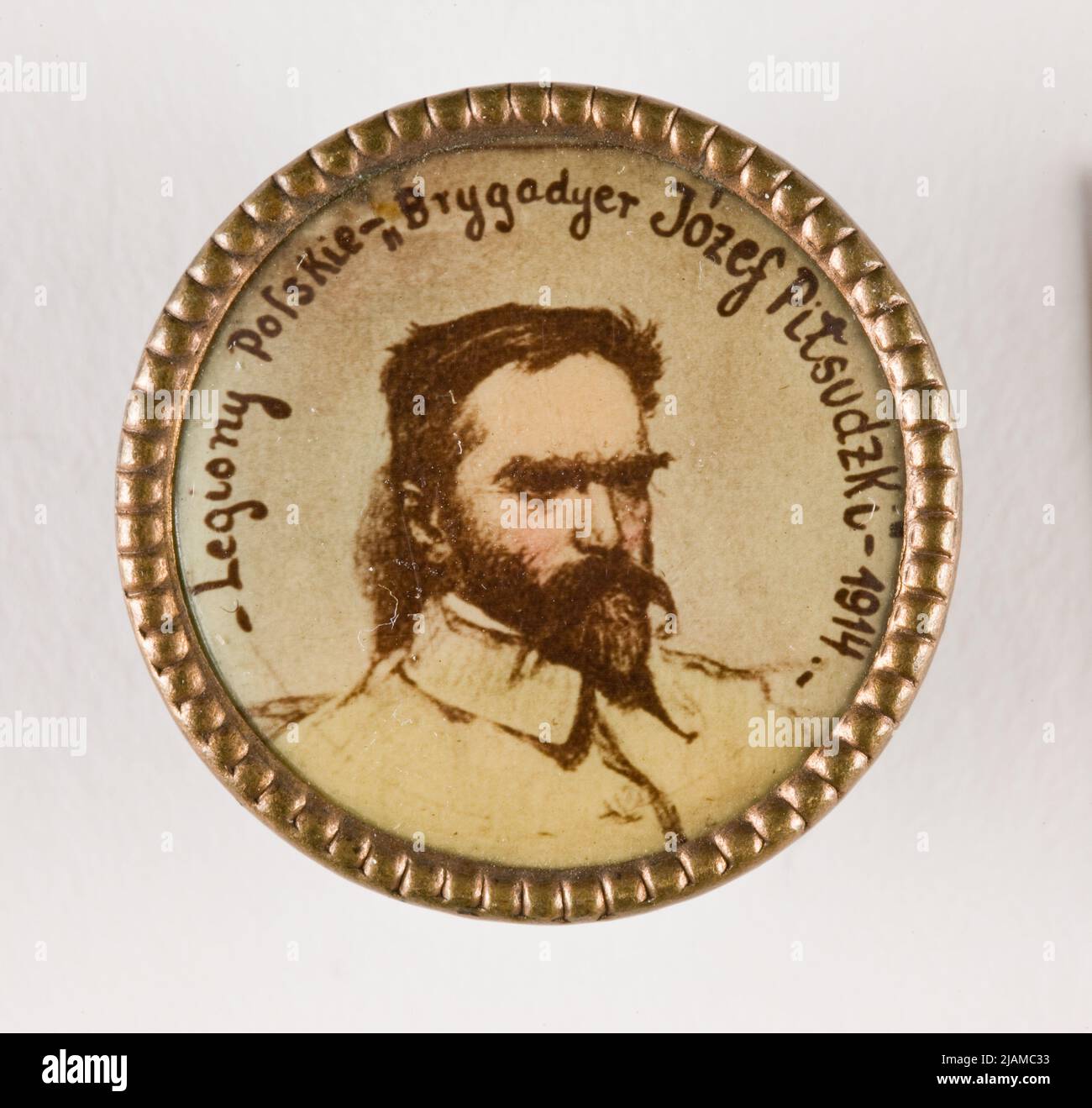 Abzeichen mit dem Bild des Brigadier Józef Piłsudski Schiberl, Szcząny (FL. Ca 1914) Stockfoto