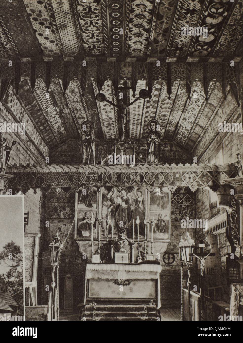 Dębno Podhalańskie Kirche des heiligen Michael des Erzengels Innenraum Stockfoto