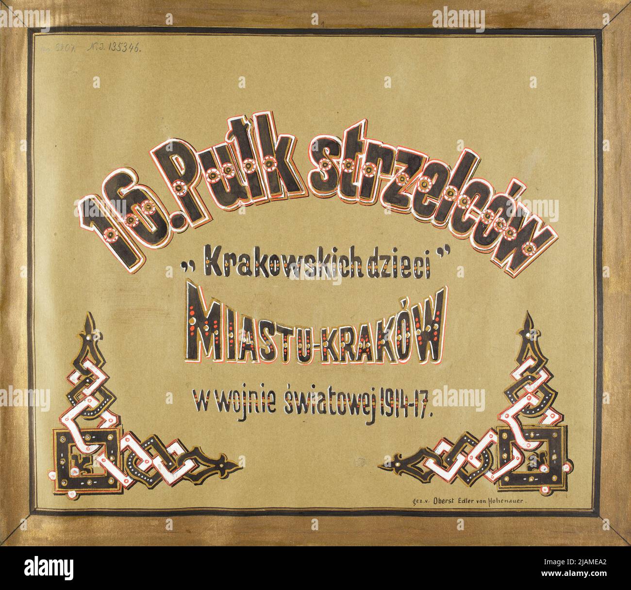 Gedenkalbum des Nationalen Verteidigungsregiments Krakau 16. Hoheuer Edler von Charenz, Emanuel Stockfoto