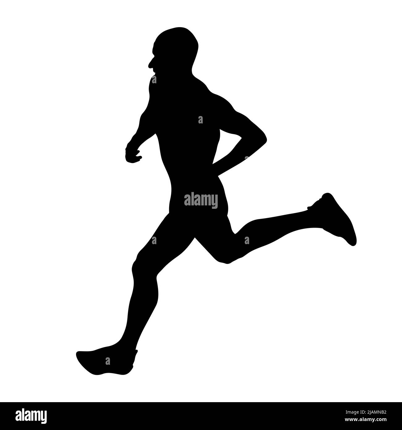 Schwarze Silhouette eines männlichen Laufsportlers Stockfoto