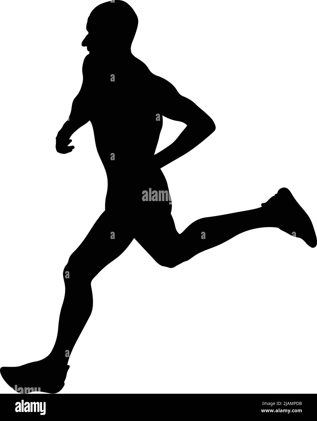Schwarze Silhouette eines männlichen Laufsportlers Stock Vektor