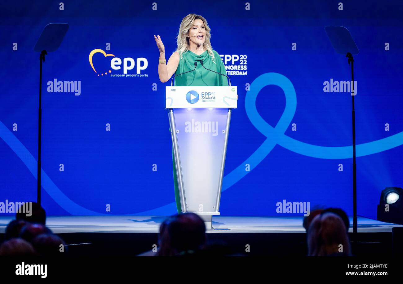 2022-05-31 14:42:11 ROTTERDAM - Lucille Werner (CDA-Abgeordneter) am ersten Tag der EVP-Konferenz in Ahoy Rotterdam. Der EVP-Kongress wird von der Europäischen Volkspartei (EVP), der politischen Familie der Christdemokraten in Europa, organisiert. ANP SEM VAN DER WAL niederlande Out - belgien Out Stockfoto