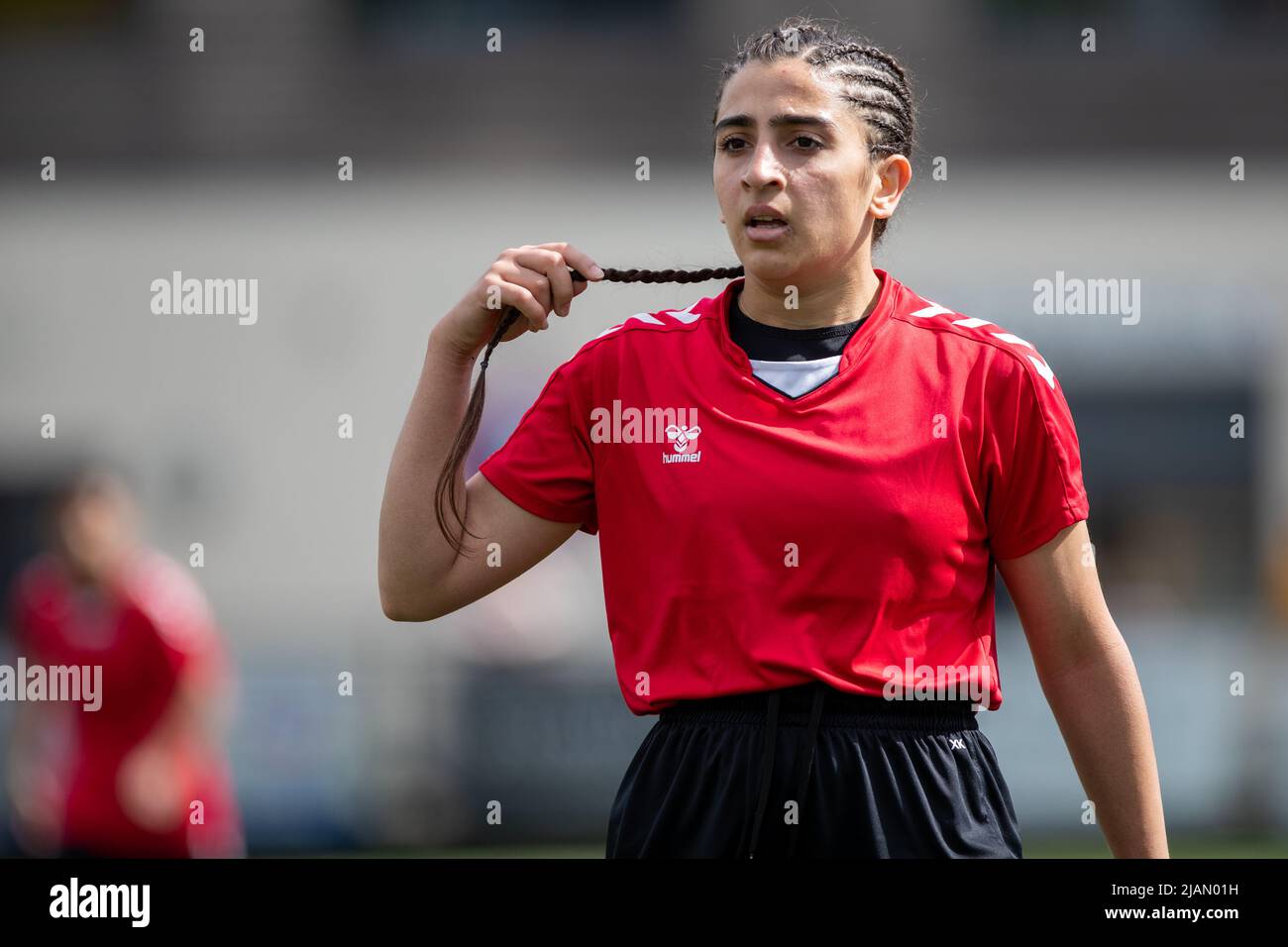 29. Mai 2022. Surrey International Football gegen die Entwicklung der Nationalmannschaft in Afghanistan. Freundlich im Meadowbank (Dorking, Großbritannien). Stockfoto