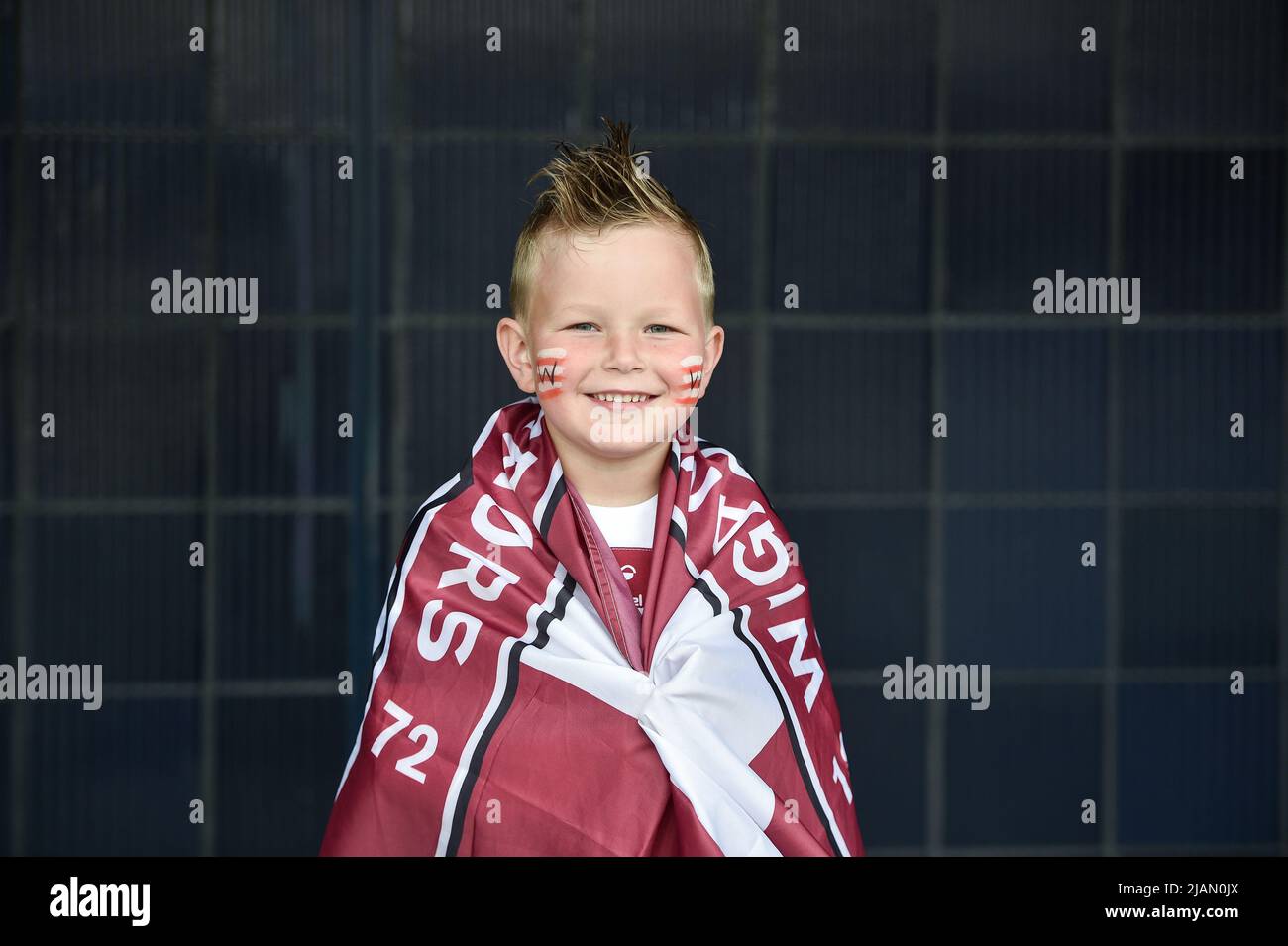 London, England - 28.. Mai 2022 - Fans von Wigan Warriors. Rugby League Betfred Challenge Cup Final Huddersfield Giants vs Wigan Warriors im Totenham Hotspur Stadium, London, Großbritannien Dean Williams Stockfoto