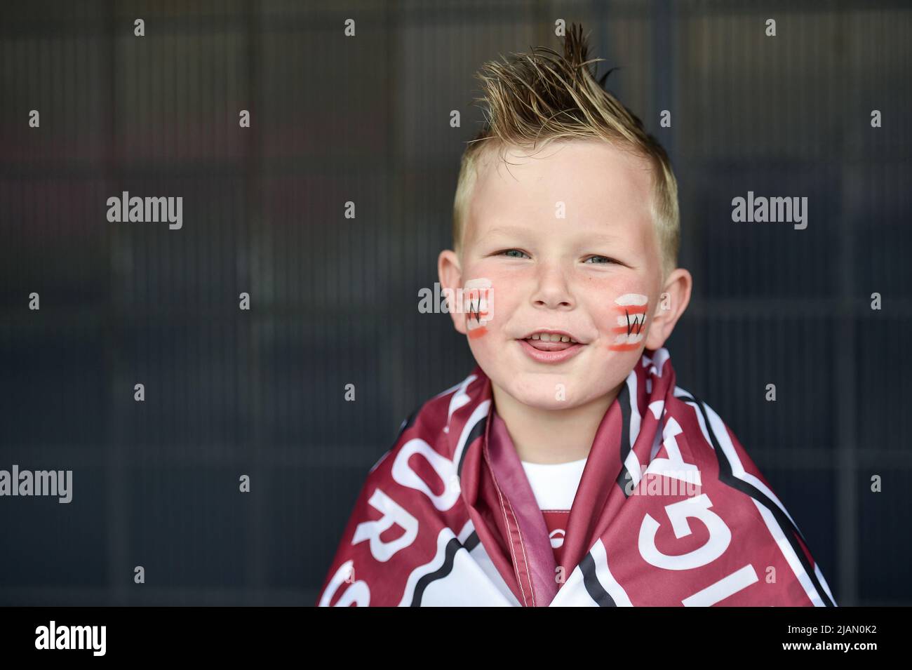 London, England - 28.. Mai 2022 - Fans von Wigan Warriors. Rugby League Betfred Challenge Cup Final Huddersfield Giants vs Wigan Warriors im Totenham Hotspur Stadium, London, Großbritannien Dean Williams Stockfoto