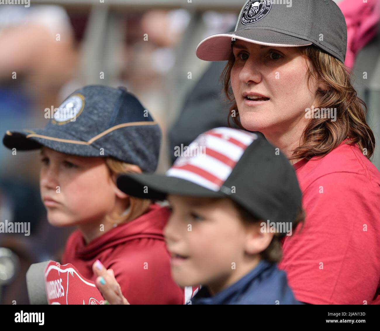 London, England - 28.. Mai 2022 - Fans von Wigan Warriors. Rugby League Betfred Challenge Cup Final Huddersfield Giants vs Wigan Warriors im Totenham Hotspur Stadium, London, Großbritannien Dean Williams Stockfoto