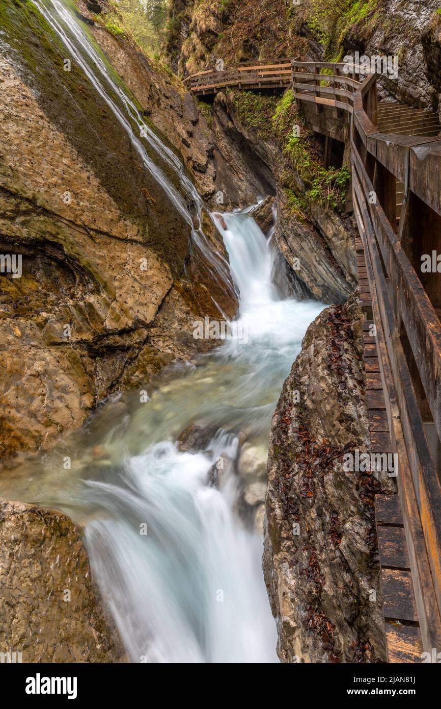 Wimbachklamm in Ramsau bei Berchtesgaden, Bayern, Deutschland Stockfoto