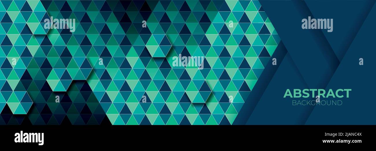 Stilvoller abstrakter Vektor-Hintergrund mit geometrischen Formen in türkisfarbenen Tönen. Schönes Banner oder Hintergrundbild für Websites, Poster oder Werbung Stock Vektor