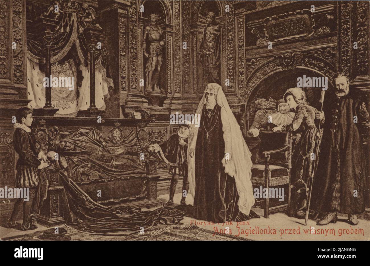 CYNK Florian Anna Jagiellonka vor ihrem eigenen Grab im Sigismund-Kapelle-Verlag von Salon Polish Painters, Kraków Stockfoto