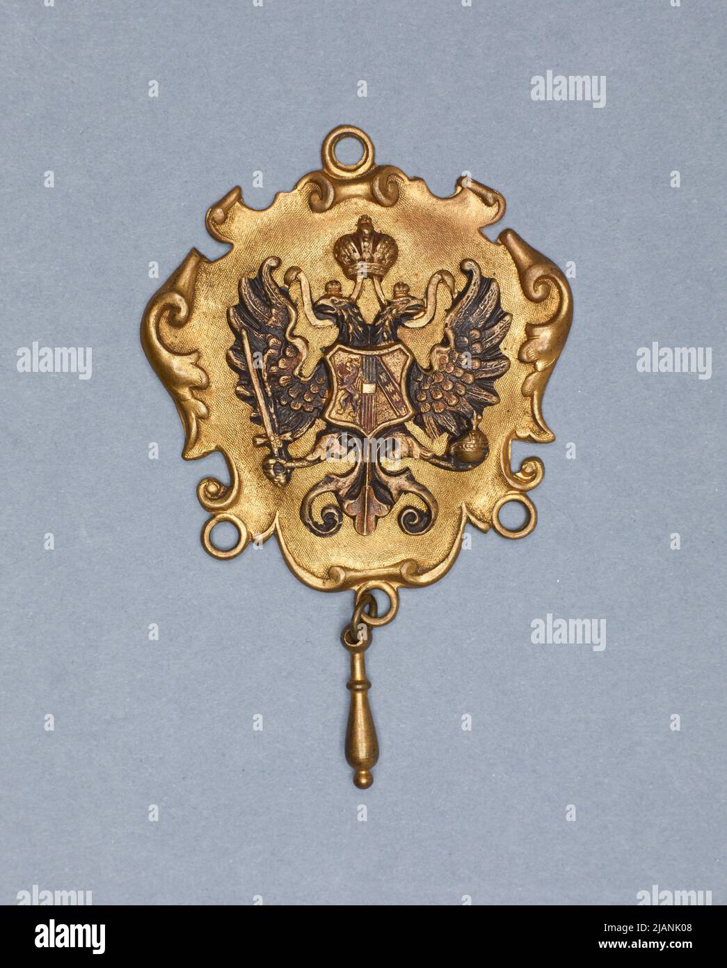 Kartusche in einem zweiköpfigen Adler, dem Wappen des österreichischen Kaiserreichs Stockfoto