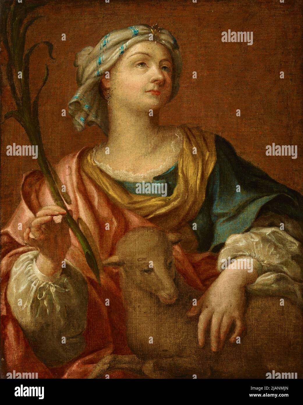 Heilige Agnes mit dem Lamm – Kopie unbekannt Stockfoto