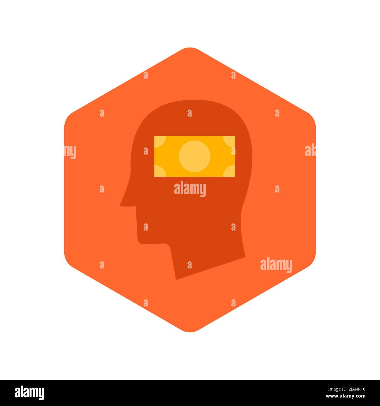 Money Mind Sechseckiges Symbol Stock Vektor