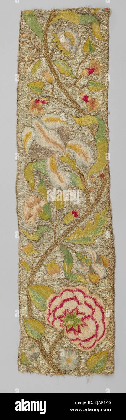 Fragment der verschnaufenen Stickerei Blumenmotiv unbekannt Stockfoto