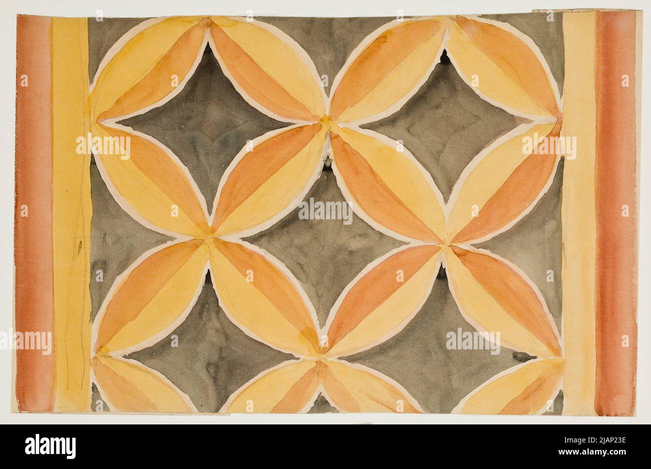 Karton für Polychrome der Marienkirche ein Fries über geometrische Motive Matejko, Jan (1838 1893) Stockfoto