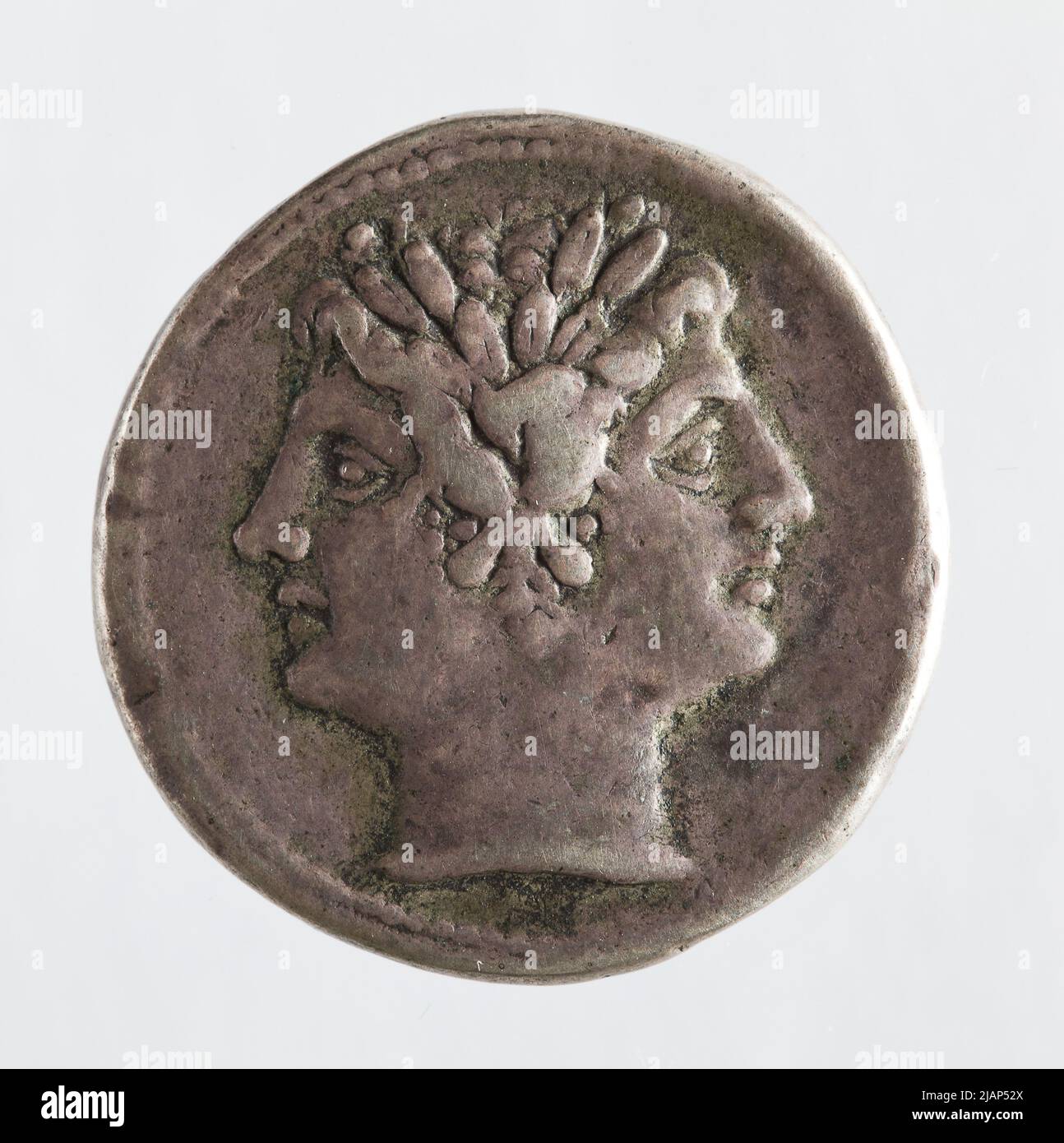 Römische Republik, quadrigatus (didrachm), Rom; um 225 216 v. Chr. Münzstätte in Rom Stockfoto