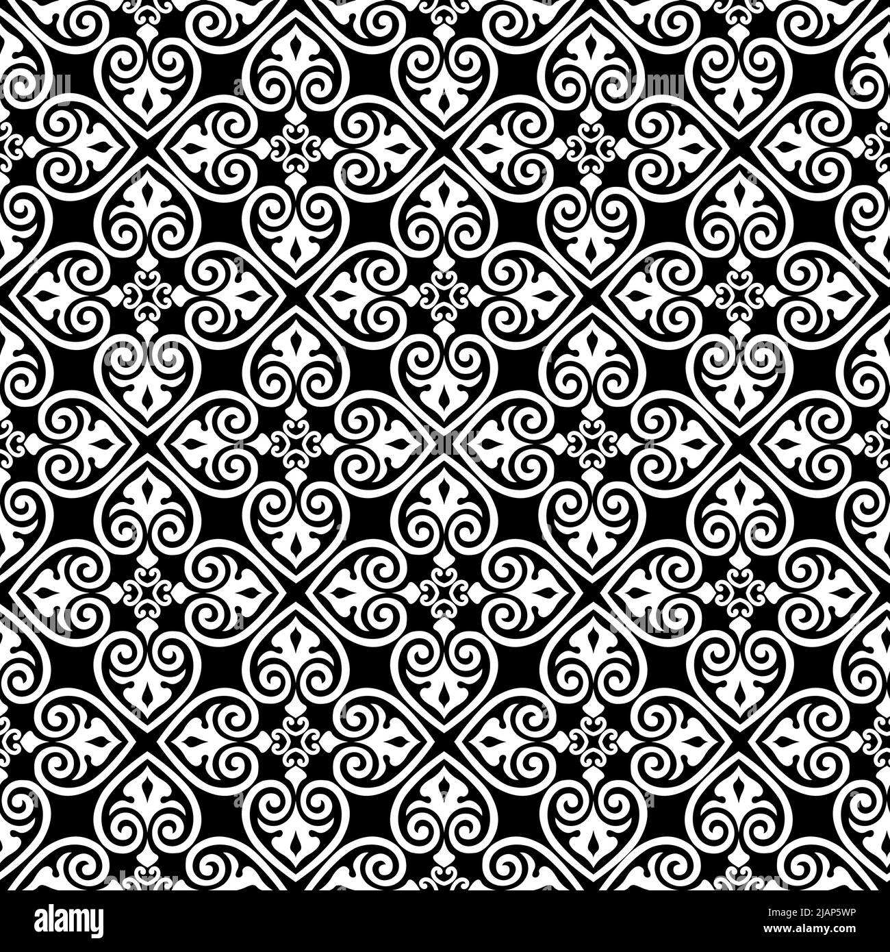 Nahtloses Muster mit floralem asiatischem Ornament. Abstrakte, ornamentale Struktur. Künstlerische diagonale florieren Fliese Hintergrund in arabischen Orient-Stil Stock Vektor
