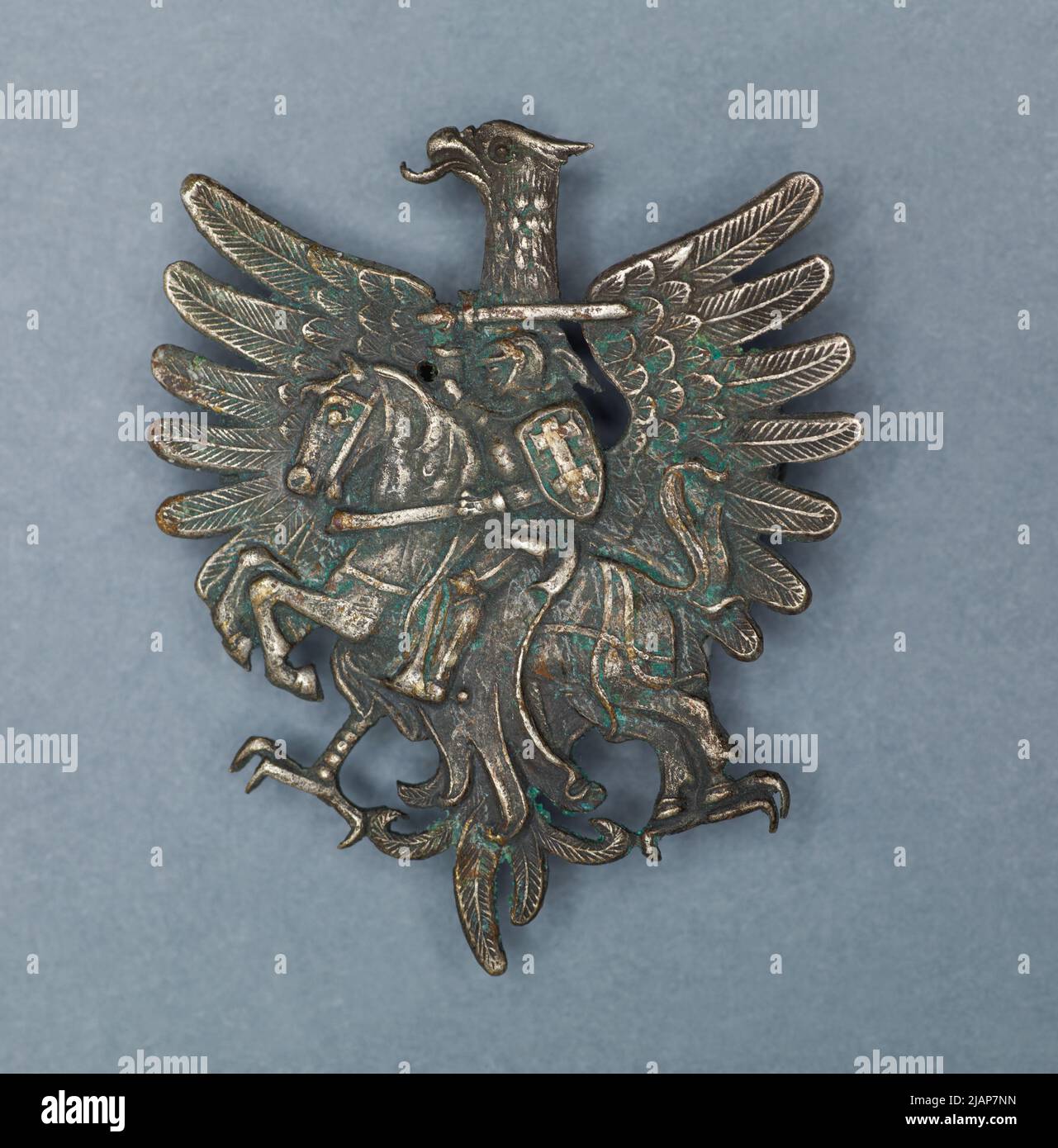 Adlförmiges Abzeichen mit Pogoń Stockfoto