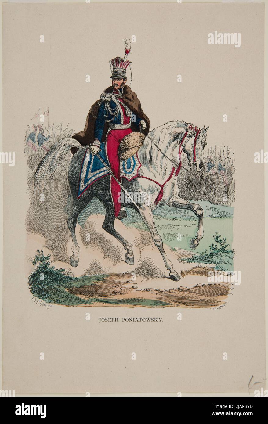 Józef Antoni Poniatowski (1763 1813), Chef der PoIIsh-Armee, Marschall des Kaiserreichs, Neffe von König Stanisław August Bellangé, Hippolyte (1800 1866) Stockfoto