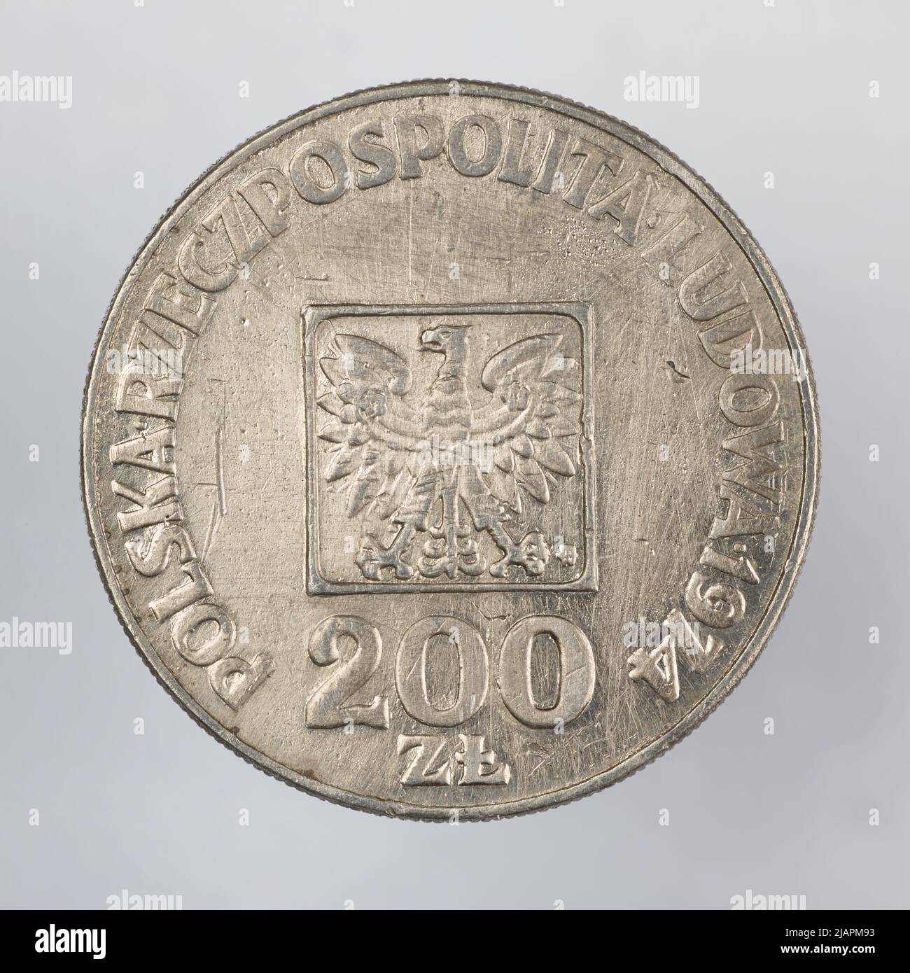 Falsche Münze, 200 Zlotys, 1974, VolksrepubliIIc von Polen Stockfoto