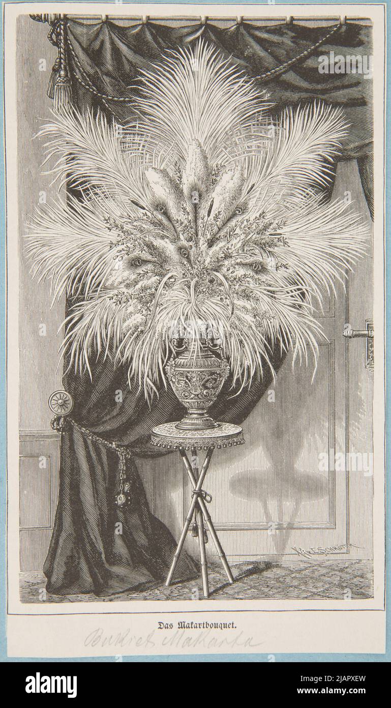 Bouquet nach Hans Makart. Ein Clip aus einer deutschen Zeitschrift. Schröter, E. (N.N.), Makart, Hans (1840 1884) Stockfoto