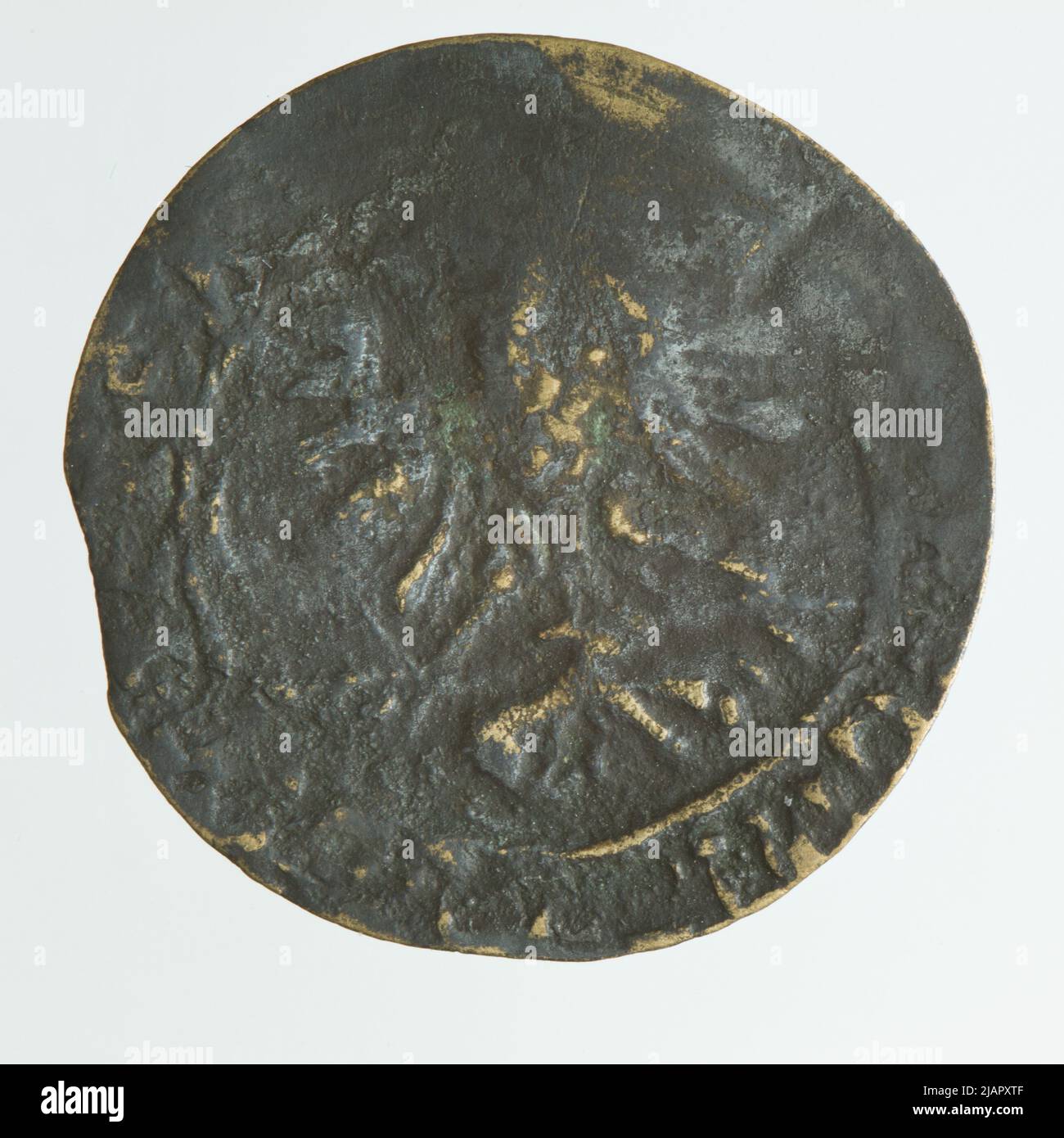 Falsche Münze, Zygmunt i Stary (1506 1548), Kronennig; nach 1526 unbekannt Stockfoto