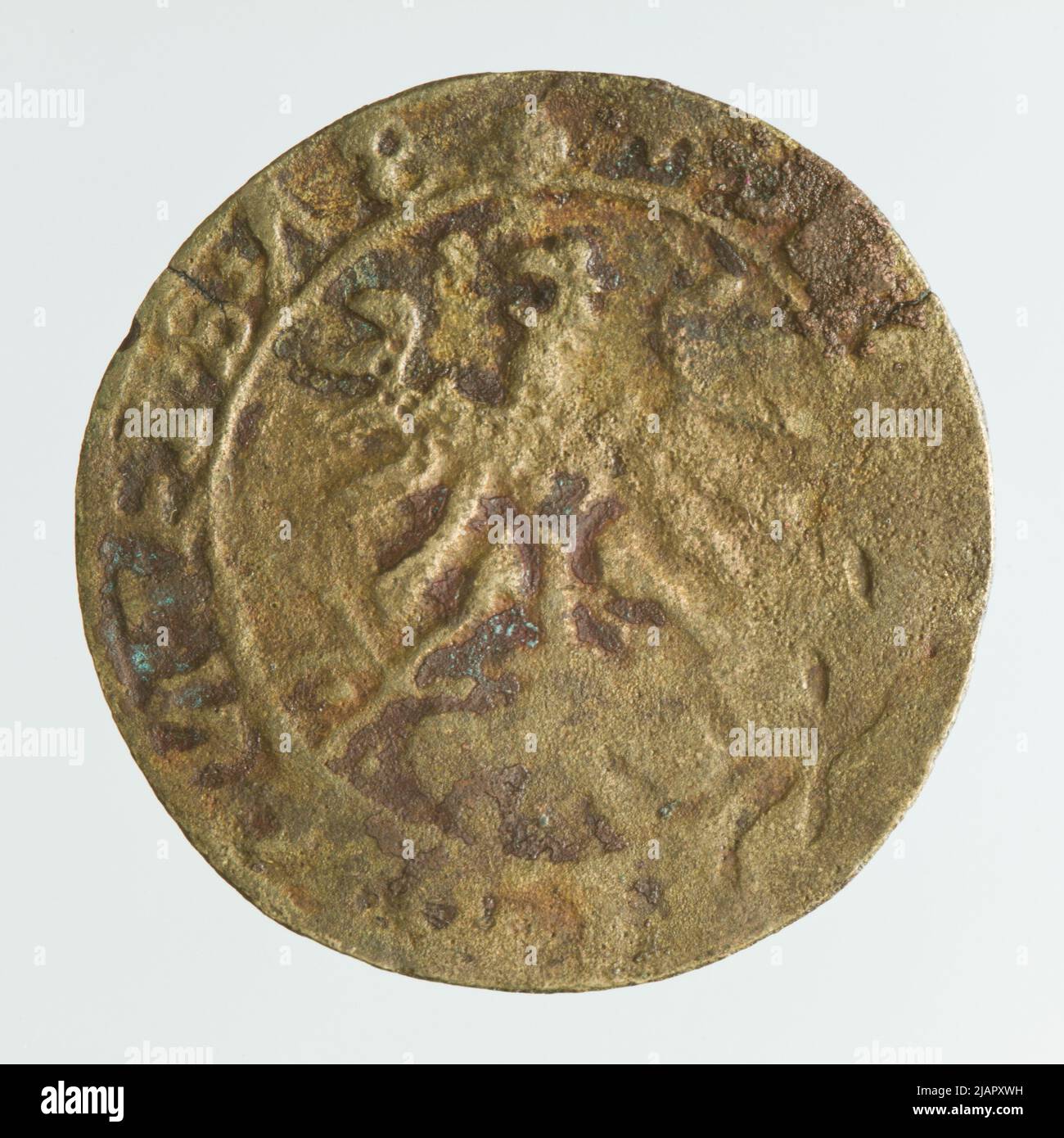 Falsche Münze, Zygmunt i Stary (1506 1548), Kronennig; nach 1526 unbekannt Stockfoto