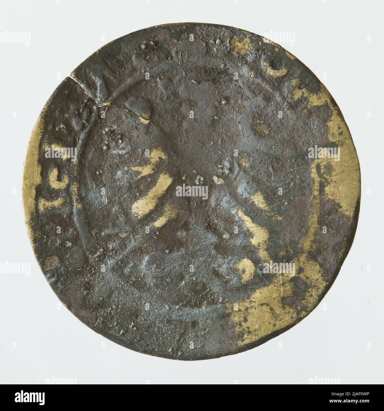 Falsche Münze, Zygmunt i Stary (1506 1548), Kronennig; nach 1526 unbekannt Stockfoto