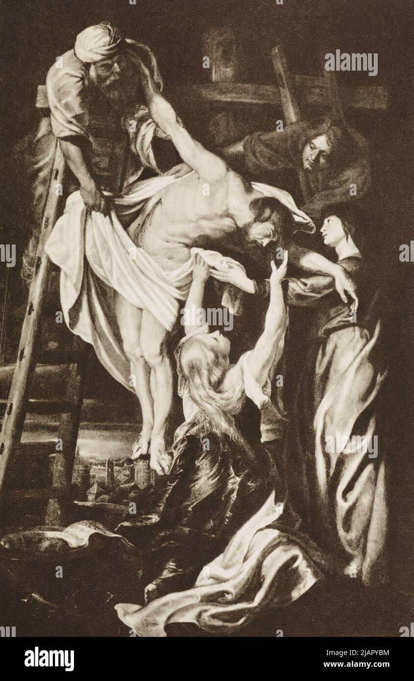 KALISZ – Kirche des hl. Nikolaus – die Kreuzabnahme von Peter Paul Rubens Stockfoto