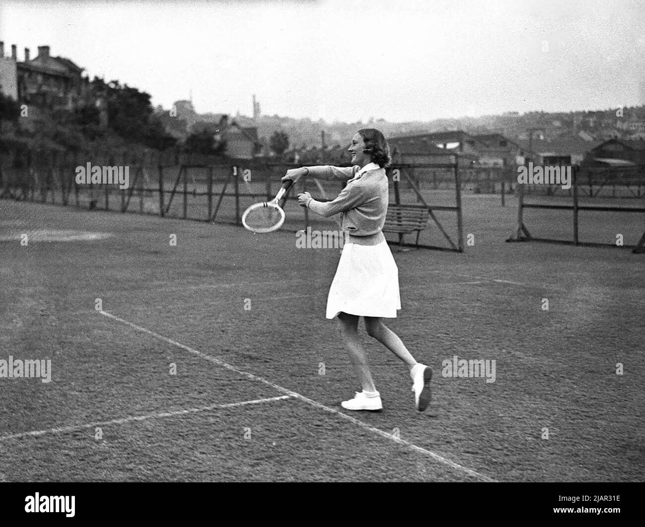 1930s Tennismeisterin Dorothy Workman, USA-Meisterin ca. 1937 Stockfoto