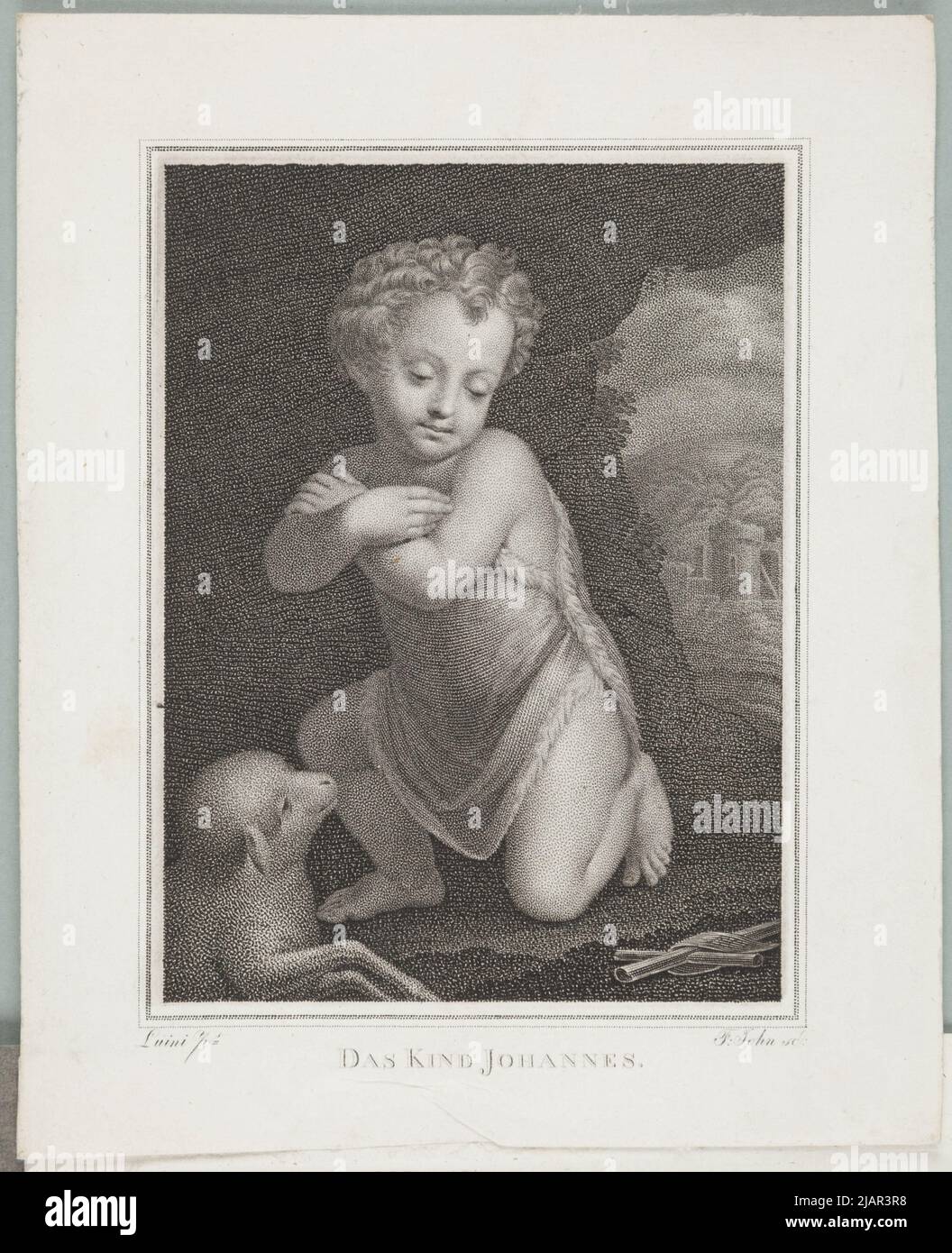 Heiliger. Johannes der Täufer (zwischen 6 und 2 v. Chr. um 32 Jerusalem) als Kind (Album von Ambroży Grabowski) John, Friedrich (1769 1843), Luini, Bernardino (ca 1480 1532) Stockfoto