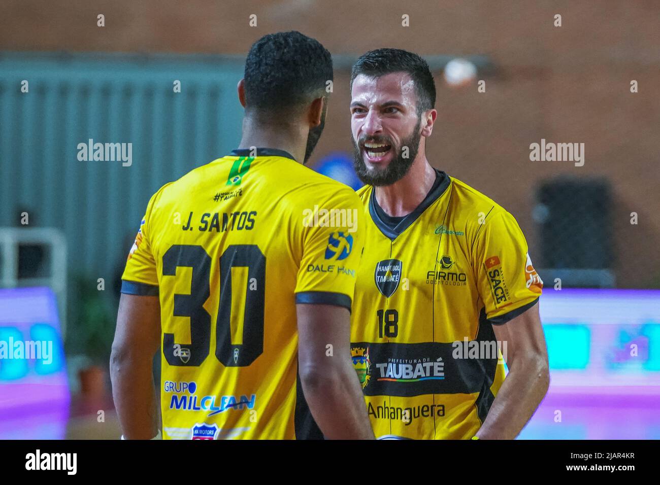 Finale der Pan American Handball Clubs spielte am 28. Mai 2022 in Buenos Aires zwischen den Clubs Taubate und Pinhieros, beide aus Brasilien. Stockfoto