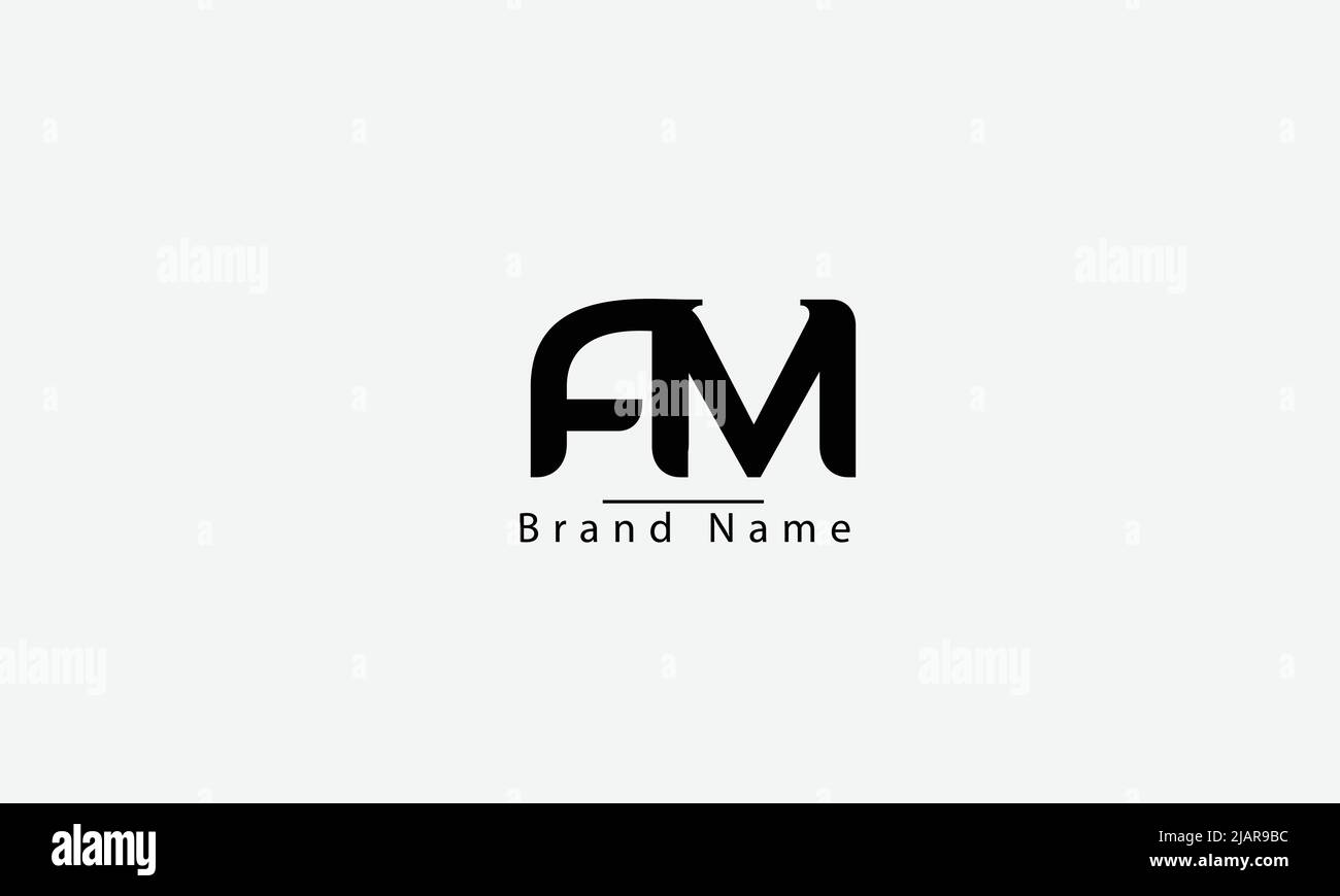 Alphabet Buchstaben Initialen Monogramm Logo AM MA A M Stock Vektor