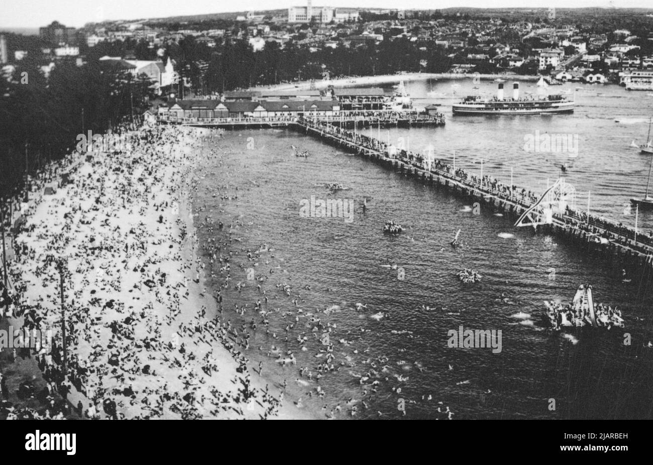 Der Strand in Manly Cove ca. zwischen 1856 und 1937 Stockfoto