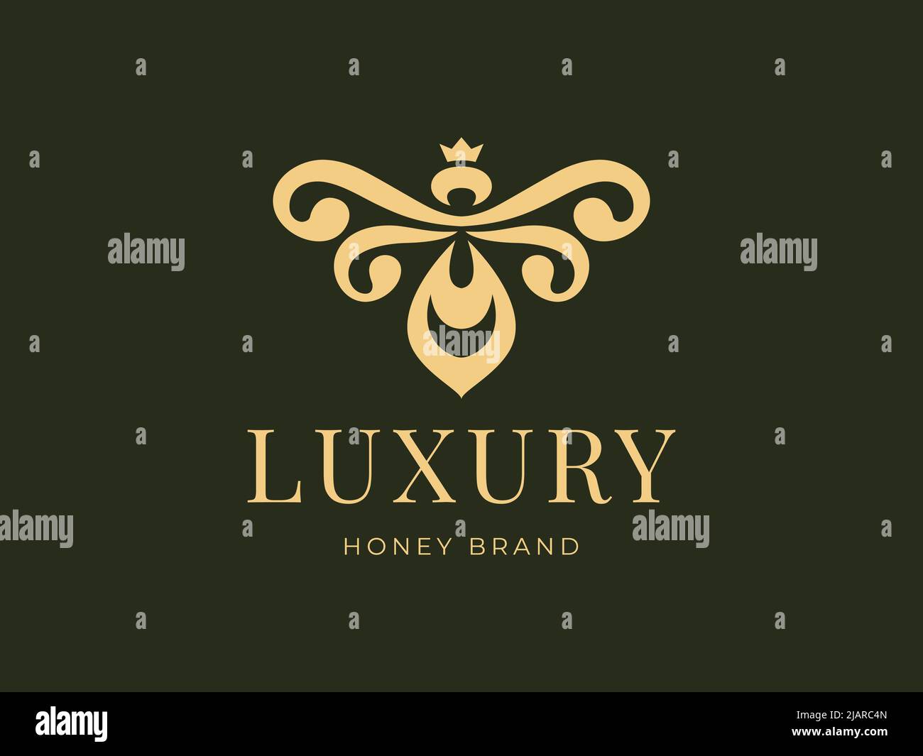 Luxus Honeybee Logo Illustration am besten für Label-Design Premium Vector Stock Vektor