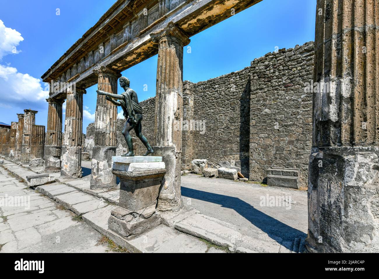 Heiligtum des Apollo im Archäologischen Park von Pompeji, Kampanien, Italien Stockfoto