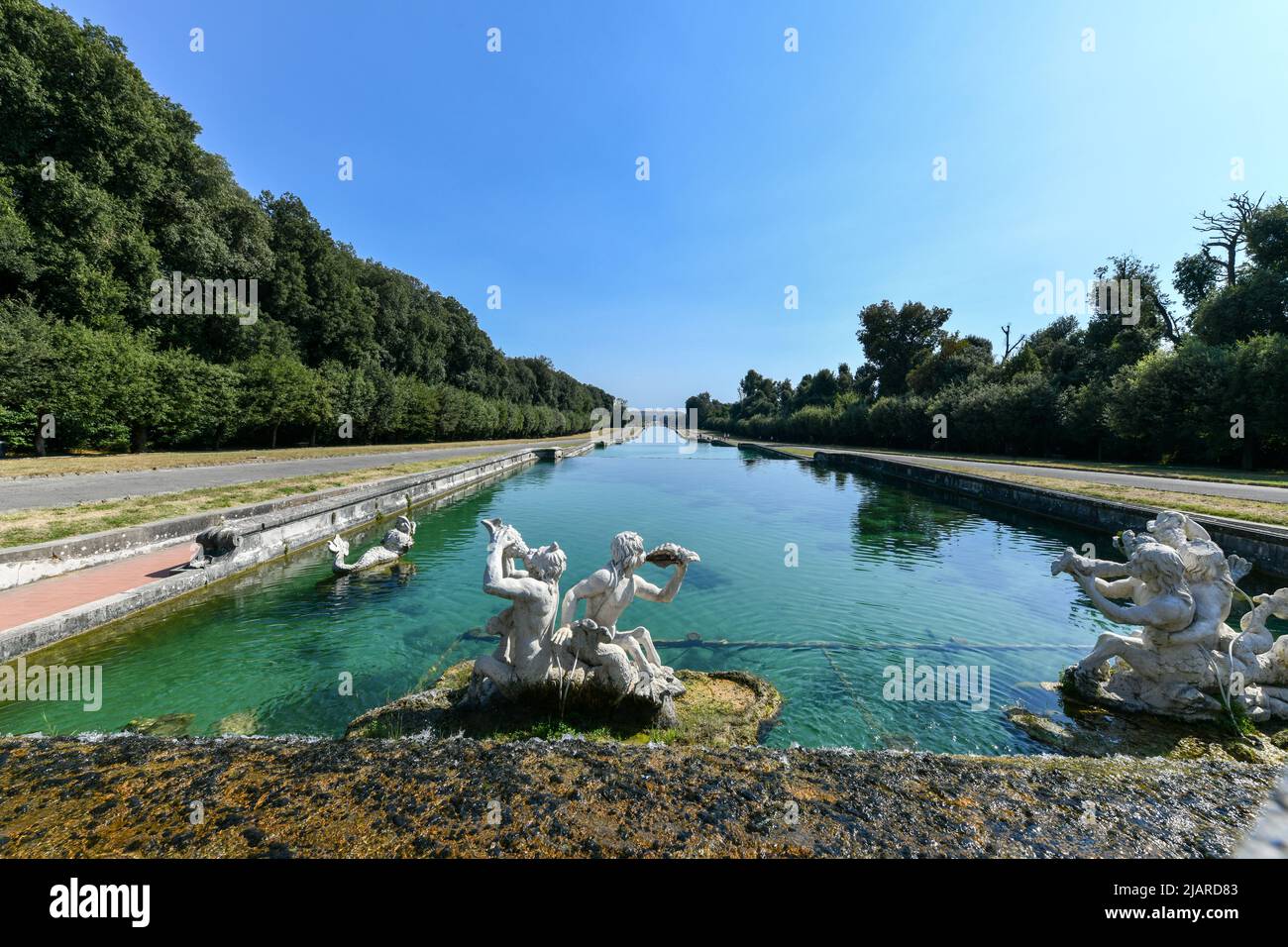 Der Königspalast von Caserta (italienisch: Reggia di Caserta) ist eine ehemalige königliche Residenz in Caserta, Süditalien, und wurde zum UNESCO World her ernannt Stockfoto