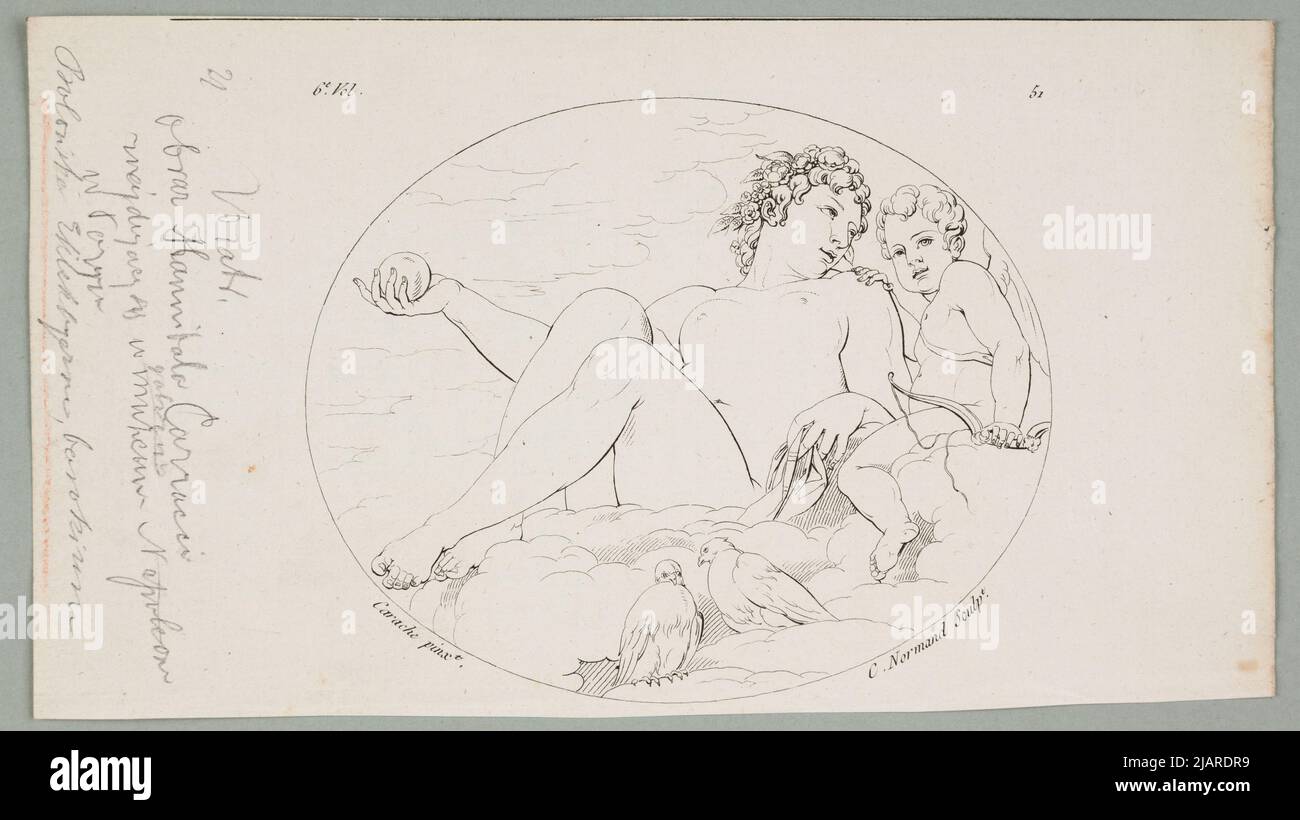 Venus und Kupidin (Windpersonifizierung) (nach Annibale Carracci) Normand, Charles (1765 1840), Carracci, Annibale (1560 1609) Stockfoto