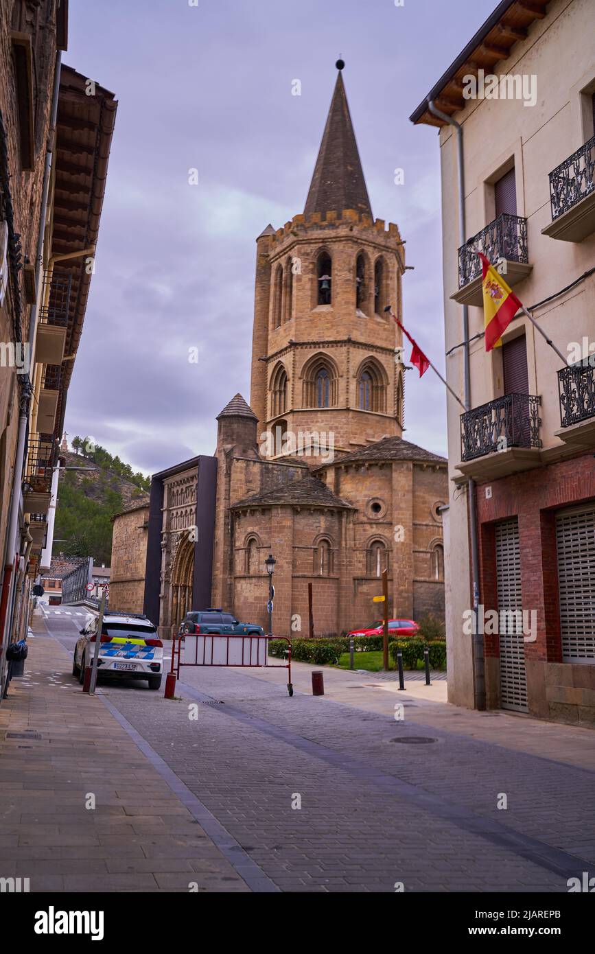 Sanguesa, Navarra Spanien märz 6 2022, die Kirche Santa Maria la Real Stockfoto