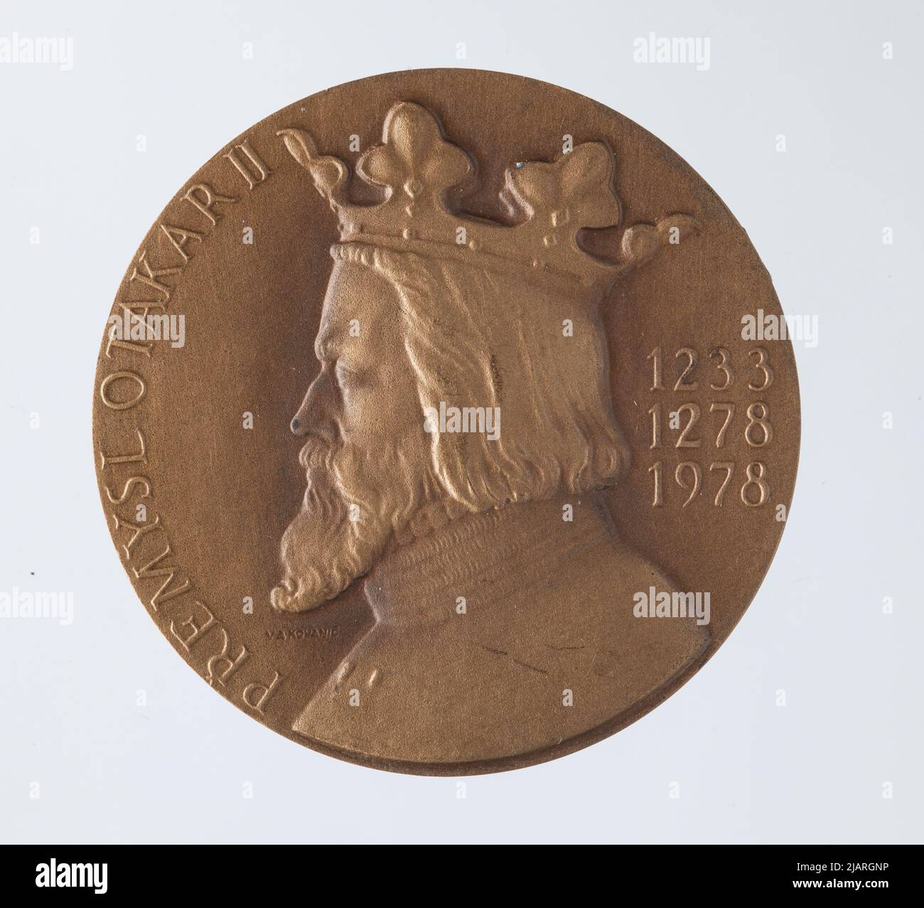 Medaille: Przemysł II Ottokar, 700.. Jahrestag der Schlacht von Suchy Krutami Stockfoto