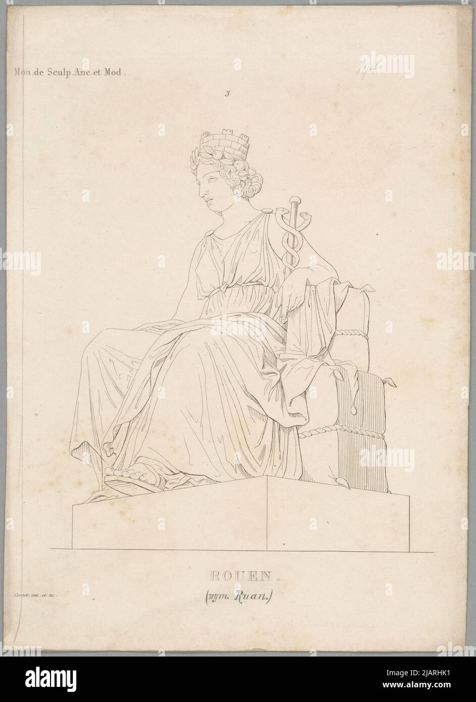 Rouen Stadt Allegorie Cortot Stockfoto