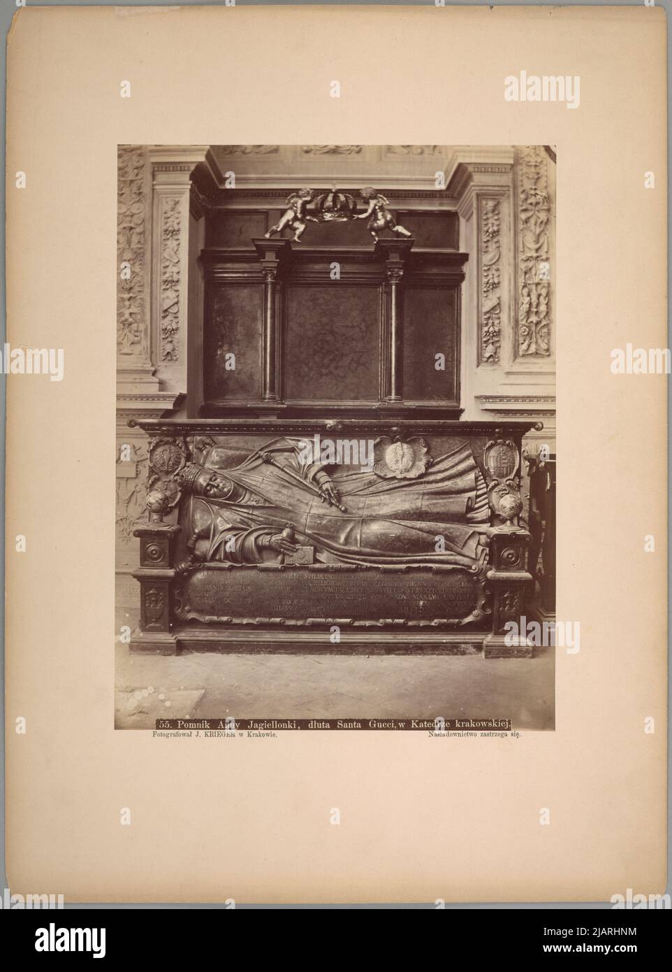 Der Grabstein der Königin Anna Jagiellonka in der Krakauer Kathedrale in Wawel Krieger, Ignacy (1820 1889) Stockfoto