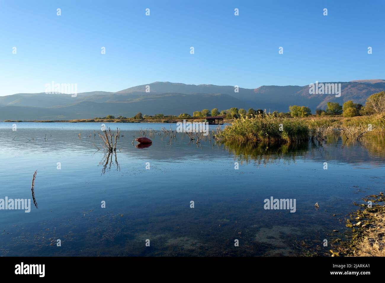 Blick auf den See Vegoritida, Nordgriechenland Stockfoto